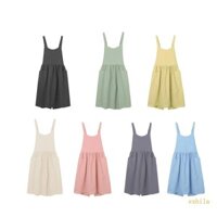 Exhila Màu Nguyên Chất Cho Tạp Dề Lưng Chữ Thập Có Túi Có Thể Điều Chỉnh Thắt Lưng Cotton Vải Lanh Yếm Cho Nữ Làm Vườn Tranh C