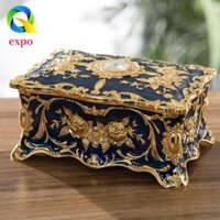 Expo LIMIT Hộp Trang Sức Nhẫn Kim Loại Nhỏ Cao Cấp Vintage Retro Hộp Đựng Mỹ Phẩm