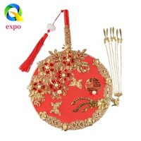 Expo LIMIT Quạt Trung Quốc vui vẻ Tua Rua trang trí trong suốt Phượng hoàng Bó hoa tay phong cách cổ xưa