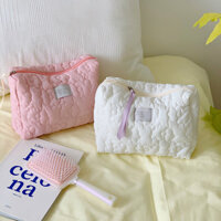 Extra Large Capacity Portable Soft Candy Color Makeup Bag Toiletry Bag Storage Bag~Springtime Girl's Heart