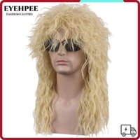 Eyehpee 70s 80 Rockstar Tóc Giả, Long Punk Halloween Party Cosplay Tóc Giả, Lông Tơ Xoăn Tóc Giả