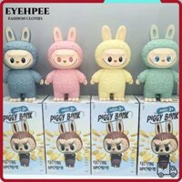 Eyehpee Labubupu Piggy Bank, Đồ trang trí búp bê màu kẹo hoạt hình, Cao su heo đất Quà tặng trẻ em