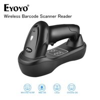 Eyoyo 1D Wireless Barcode Scanner with USB Cradle Receiver Charging Base & Button Control, Handheld 1D Barcode Reader 492ft Long Transmission Portable 1D Image Scanning for PC
