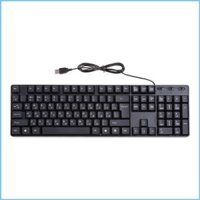 Ez Bàn phím máy tính tiếng Anh tiếng Nga Bàn phím màu đen có dây USB có chữ trắng