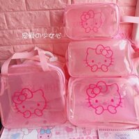 F & X Ví Đựng Tiền Xu Hoạt Hình Hellokitty Đồ Bơi Trang Điểm Trong Suốt Túi Vệ Sinh Thể Dục Du Lịch Túi Tắm Chống Thấm Nước Túi Bảo Quản