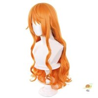 F & Z One Piece Nami Cosplay Tóc Giả Nữ 65cm Dài Xoăn Sóng Cam Chịu Nhiệt Tóc Anime Cosplay Tóc Giả + Mũ Tóc Giả Mới