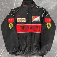 F1 Ferrari Thêu Racing Jersey Đi Xe Đạp Áo Khoác Dài Tay Mùa Đông Áo Khoác Cotton