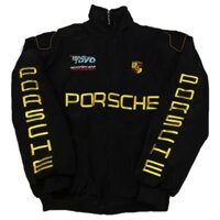 F1 Racing Suit Nam Nữ Thu Đông Cotton Đệm Áo Khoác Nam Porsche Preppy Phong Cách Cotton Đệm Áo Khoác Dày Full Emb
