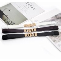 F270 Thắt Lưng Co Giãn Phong Cách Retro Thời Trang Cho Nữ, Dây Lưng Nữ Mặc Váy-Áo mặt khoá xích JOHNISHOP