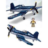 F4U máy bay chiến đấu cướp biển ME262 máy bay phản lực cánh quạt P51 Mustang MOC quân đội Lắp ráp khối xây dựng QXUO