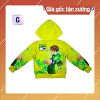 f6 Áo khoác bé trai hình ben 10 từ 9-43kg. Chất thun da cá hút mồ hôi- hình in sắc nét- Tomchuakids.