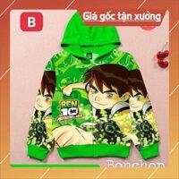 f6 Áo khoác bé trai hình ben 10 từ 9-43kg. Chất thun da cá hút mồ hôi- hình in sắc nét. Tomchuakids.