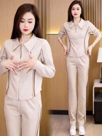 F6 Bộ Đồ Thể Thao Thư Giãn Nữ 2025, Áo Khoác Mỏng Kiểu Tây, Ống Thẳng, Quần Đùi Rộng.