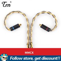 FAAEAL TRN T1 MMCX 2Pin Connector 3.5mm 8 Core Gold Silver Mixed Plated Upgrade Earphone Cable Replacement Headphone Wire For TRN V90 V80 TFZ KZ ZST ZS10 ZSR ZS5 NICEHCK NX7 F3 CCA C12 C10 CA4 Earphone Accessories