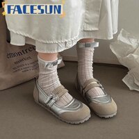 Facesun Giày đế bằng thoải mái thời trang và đa năng dành cho nữ mùa hè mới ngoài trời giày moccasin kiểu Pháp