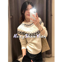 Fairisland Retro Thổ Cẩm Áo Len Nữ Quần Áo Lười Bầu Không Khí Mặc