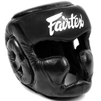 Fairtex HG13 Full Face Head Guard, Lace Up and Cover Leather Equipment Headgear Muai Thai, Head Guard Thai Boxing, MMA, Headguards Kickboxing, Head...