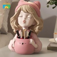 Fakeme Cô Gái Tượng Điêu Khắc Sáng Tạo Đa Năng Chìa Khóa Hộp Đựng Bút Hình Trang Trí Cho Văn Phòng Phòng Phòng Khách Giá Sách Bàn