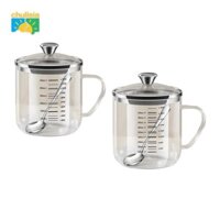 FAKEME Cốc đo thủy tinh có nắp, cốc đo trong suốt cho chất lỏng