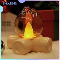 Fakeme Đèn LED Ngọn Lửa Đèn Bàn Trang Trí Cắm Trại Di Động Thực Tế Hiệu Ứng Ngọn Lửa Đèn Ngủ Cho Cắm Trại Trong Nhà Sân Vườn Ngoài Trời
