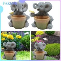 Fakeme Vườn Tượng Voi Người Trồng Cây Dễ Thương Nồi Động Vật Mini Điêu Khắc Cho Kệ Sách Sân Trong Nhà Và Ngoài Trời Sân Trang Trại Sân