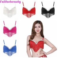 Fallforbeauty Halter Top Belly Dance Bra, Sequin đính kim cương giả Belly Dance Top, Thời trang Latin Dance Show Trang phục Trang phục biểu diễn Hộp đêm