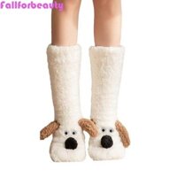 Fallforbeauty Tất giữ nhiệt dày hoạt hình, Tất dày dặn hoạt hình Wallace và Gromit Fluffy, Tất ngủ sang trọng chống trượt dễ thương dành cho lông cừu san hô Vỏ chân bé gái