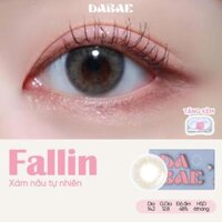 Fallin lens cận mắt kính áp tròng màu xám nâu tự nhiên không viền có độ Hàn Quốc hãng lens dabae