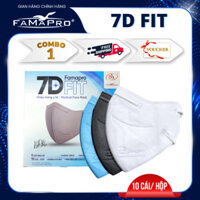 FAMAPRO - 7D FIT Khẩu trang y tế 5 lớp kháng khuẩn cao cấp Famapro 7D FIT 10 cáihộp - COMBO 1 HỘP - XÁM