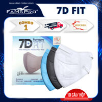 FAMAPRO - 7D FIT Khẩu trang y tế 5 lớp kháng khuẩn cao cấp Famapro 7D FIT 10 cáihộp - COMBO 1 HỘP - XANH DƯƠNG