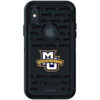 Fan Brander NCAA Black Phone case with Repating Wordmark Design, Compatible with Apple iPhone X and Apple iPhone Xs with OtterBox Defender Series