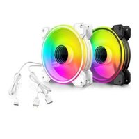 Fan Case Coolmoon WF1 Led RGB | Bộ 5 fan, kèm sẵn HUB + Remote, Trắng                       – TINHOCNGOISAO.COM
