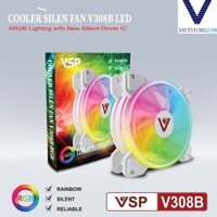 Fan V308B LED RGB Trắng