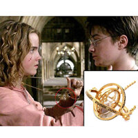 Fancytoy Comebuy88 Harry Potter Hermione Granger Rotating Time Turner Necklace Gold Hourglass- [bonus]