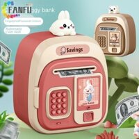 FANFUZOUZU Fanfuzouzu Hộp Đựng Tiền Trẻ Em Vân Tay -Máy Atm Mini Bảo Vệ Người Lớn / Bé Gái / Bé Trai