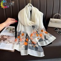 Fanfuzouzu Khăn choàng Hijab nữ thêu thời trang nữ