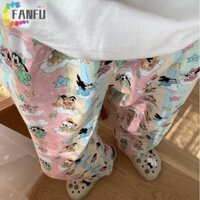 Fanfuzouzu Pink Mickey Pyjama Quần Mickey / Vịt Daisy Phong Cách Hàn Quốc Hàng Ngày