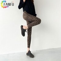 Fanfuzouzu Quần legging in họa tiết da báo Độ đàn hồi cao dành cho nữ