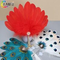 Fanfuzouzu Quạt Lông Vũ Tinh Tế Mặt Dây Chuyền Quà Tặng Trang Trí Nhà