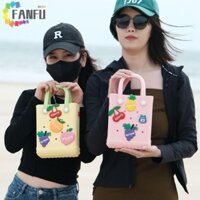 Fanfuzouzu Túi Tote Cao Su Kẹo Màu Bền Bé Gái Quà Tặng