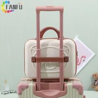 Fanfuzouzu Vali Di Động Dây Kéo Hành Lý Lưu Trữ Thời Trang Hộp Vệ Sinh Có Khóa Mật Khẩu Hộp Đựng Mỹ Phẩm Rilakkuma Gấu Hoạt Hình Du Lịch