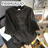 Fanhualuo Quốc Gia Mỹ Hợp Thời Trang Công Nghiệp Nặng Đau Khổ In Chữ Áo Thun Nữ Mùa Hè Rời Niche oversize Retro Tay Ngắn Top Tag Giá 188 Giá Khuyến Mãi 99 LAZ Có Thể Đến LAZ Có Thể Đến C28A09W 10Z250307