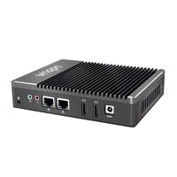 Fanless Mini PC Intel Celeron J3160 Quad-core, up to 2.24Ghz, Small Desktop Computer 2GB DDR3 32GB SSD with Windows 10 Pro, Dual HDMI Display & Dua...