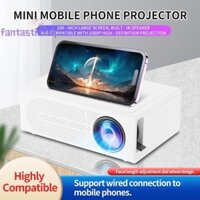 [Fantastictripv] Máy chiếu Mini cầm tay 1080P Bộ nguồn USB cho rạp chiếu phim gia đình Cắm trại ngoài trời Kết nối điện thoại có dây Màn hình 100 inch MỚI