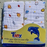 FANY - SET 2 KHĂN GẠC/KHĂN TẮM IN CAO CẤP 4 LỚP 80 X 80 CM