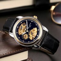 Fashion hollow men&#39;s watch waterproof luminous business belt through the bottom automatic mechanical watch men