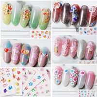 Fashion Manicure Decor Nail Water Slides DIY Water Transfer Stickers 5D Acrylic Engraved Nail Sticker Maple Leaf Flower