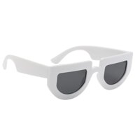 Fashion Polarized Womens Ladies Designer Shades Oversized Sunglasses UV400 - White Frame Black Gray Lens