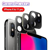 Fashion Ring Metal Tempered Glass film Change to iPhone 11 Pro Max Fake Camera Lens for iPhone X XS Max Screen Protector