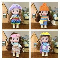 Fashionconnect Búp bê hành động của bé gái với quần áo, Búp bê váy búp bê búp bê tóc dài có quần áo, Bộ đồ giải trí đầy màu sắc sống động như thật Đồ chơi trang điểm cho bé gái Đồ chơi có quần áo cho bé